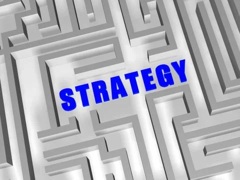 Blue strategy in labyrinth Stock Illustration