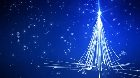 Blue Streaks Christmas Tree Stock Footage 44747281