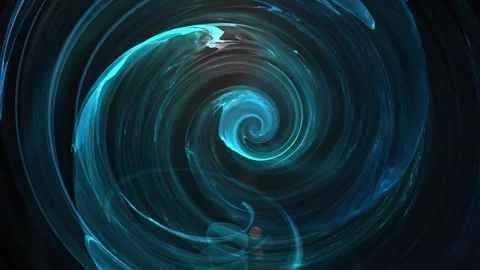 Blue streaks sinking into a dark whirlpool Stock Footage 277973117