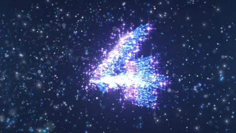 Blue Streaks Space Particles Countdown Stock Footage 311531811