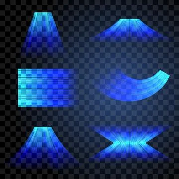 Blue stream of cold air from the conditioner. Clean fresh air flow. Wind 스톡 일러스트