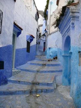 The blue streets of Chefchaouen Stock Photos