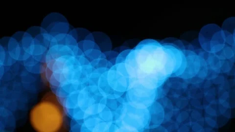 Blue string light bokeh moving in the wind, bokeh background Stock Footage 141357892