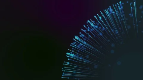 Blue String Particles Spreading Stock Footage 106393666