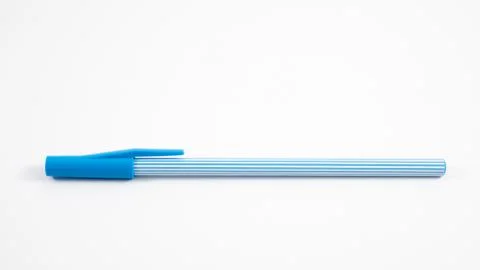 The blue stripe pattern ballpoint pen Stock Photos