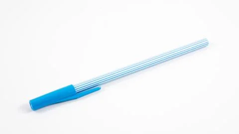The blue stripe pattern ballpoint pen Stock Photos