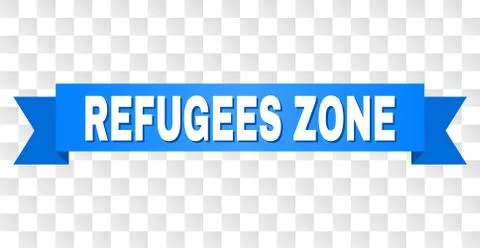 Blue Stripe with REFUGEES ZONE Caption Illustrazione stock