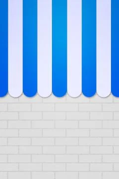 Blue striped awning backdrop Stock Illustration
