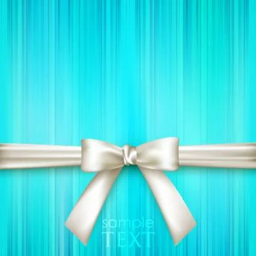 Blue striped blue background with white bow Stock Illustration