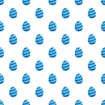 Blue striped easter eggs seamless decorative pattern Иллюстрация