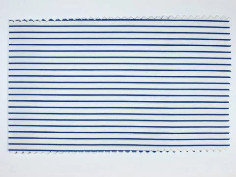 Blue Striped fabric sample Blue Striped fabric sample swatch with zigzag b... Stock Photos