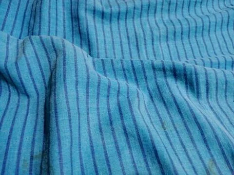 Blue striped fabric texture background Stock Photos