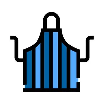 Blue striped kitchen apron representing cooking and protection Illustration