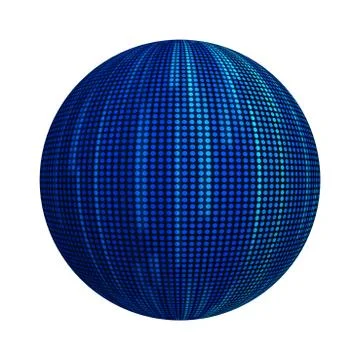 Blue striped lines in technology concept. pattern texture on ball or sphere s Illustrazione stock