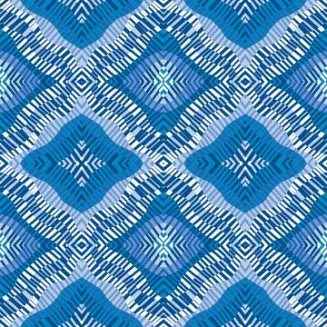 Blue striped pattern in geometrical shapes Stock Illustration