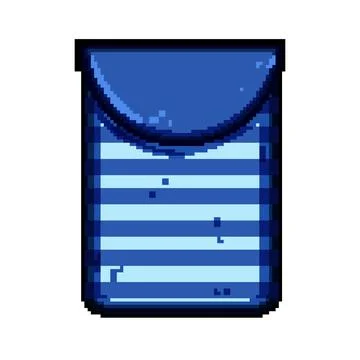Blue striped pocket with rounded flap design Stock Illustration