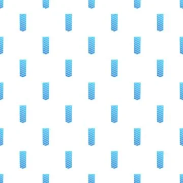 Blue striped tie pattern repeating on white background Illustrazione stock