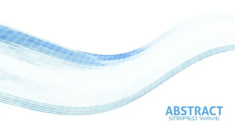 Blue striped wave with halftone effect. Vector graphics Stock Illustration