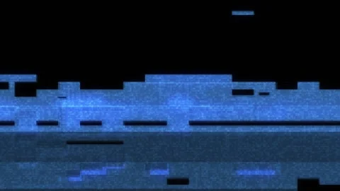 Blue stripes flash continuously on the black screen of the monitor. Signal Stock Footage 157465394
