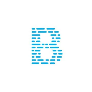 Blue Stripes Vector Logo Letter B Stock Illustration