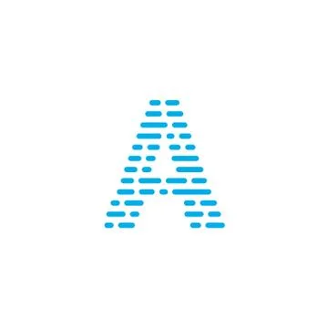 Blue Stripes Vector Logo Letter A Stock Illustration