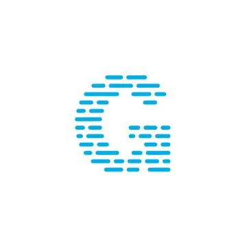 Blue Stripes Vector Logo Letter G イラスト素材