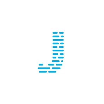 Blue Stripes Vector Logo Letter J Stock Illustration