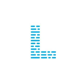 Blue Stripes Vector Logo Letter L Stock Illustration