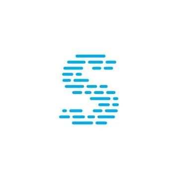 Blue Stripes Vector Logo Letter S Ilustración de archivo