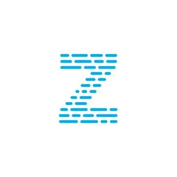 Blue Stripes Vector Logo Letter Z Stock Illustration