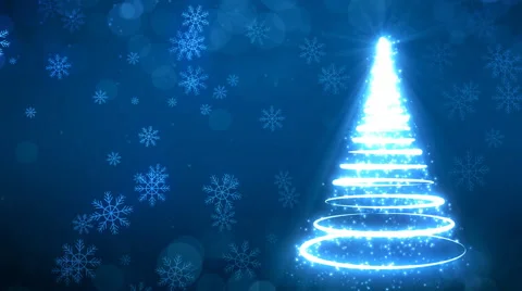 Blue Strokes Christmas Tree Stock Footage 44750229
