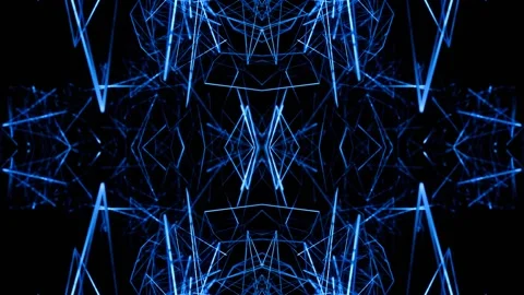 Blue Structures Kaleidoscope Background VJ Loop in 4K Stock Footage 340908650