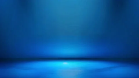 Blue Studio Background with Spotlight and Empty Floor Stock Footage 340524062