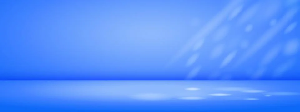 Blue studio background with sun rays. Limbo bg for product presentation. Mo.. Illustrazione stock