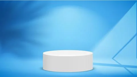 Blue studio with white base. 3d vector illustration Stock Illustration