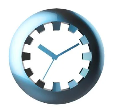 Blue Stylized Clock Illustrazione stock