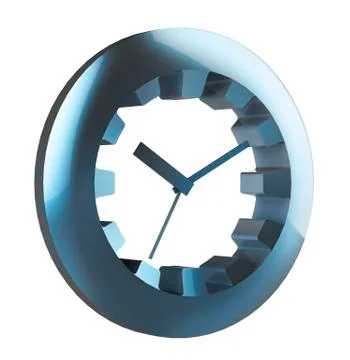 Blue Stylized Clock Illustrazione stock