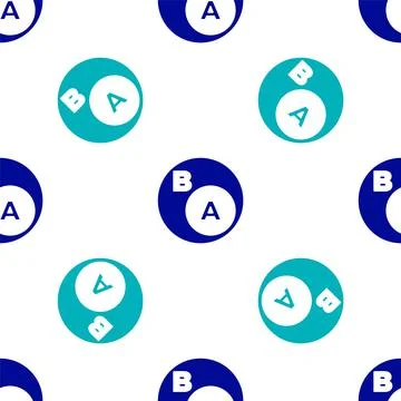 Blue Subsets, mathematics, a is subset of b icon isolated seamless pattern on Stock Illustration