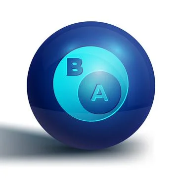 Blue Subsets, mathematics, a is subset of b icon isolated on white background 스톡 일러스트