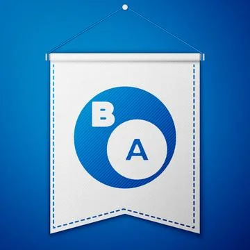 Blue Subsets, mathematics, a is subset of b icon isolated on blue backgroun.. Illustrazione stock