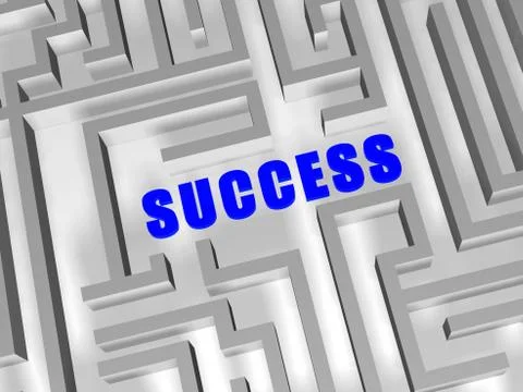 Blue success in labyrinth Stock Illustration