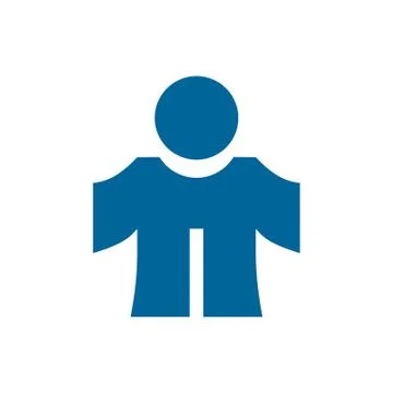Blue suit icon vector illustration isolated on white background. Stock Illustration
