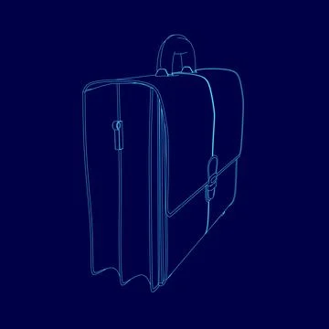 Blue suitcase with a handle. The suitcase is open and the zipper is visible. The Illustrazione stock
