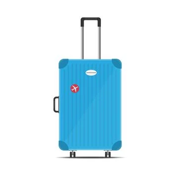 Blue suitcase isolated on white background イラスト素材