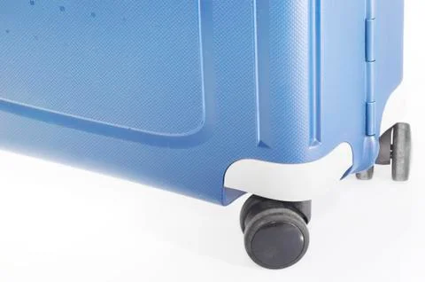 Blue Suitcase on Wheels Stock Photos