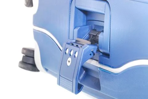 Blue Suitcase on Wheels Stock Photos