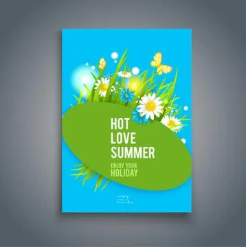 Blue summer card Stock Illustration