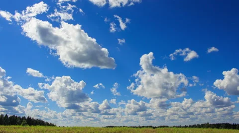 Blue Summer Clouded Sky Timelapse 4K UHD Stock Footage 65214821