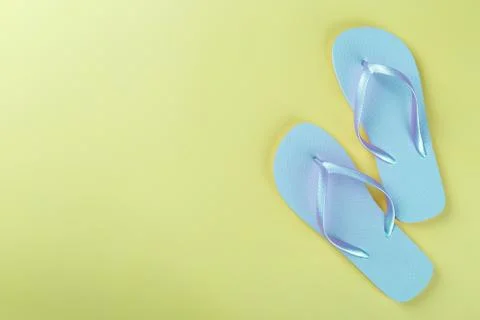 Blue summer flip flops Stock Photos