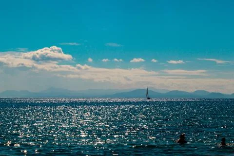 Blue summer landscape Stock Photos